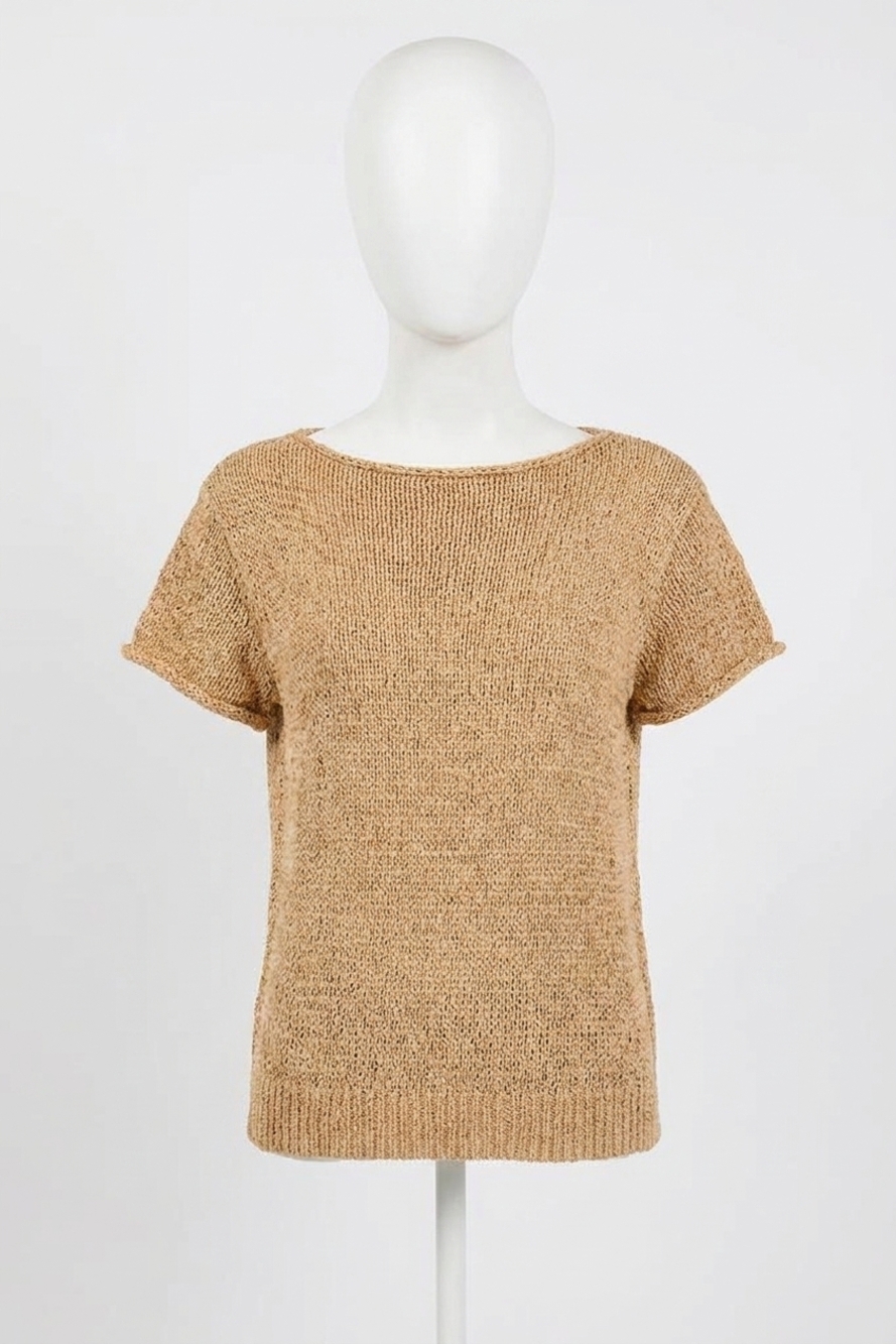 NEW ELLIOTT LAUREN new wave tape yarn sweater in latte
